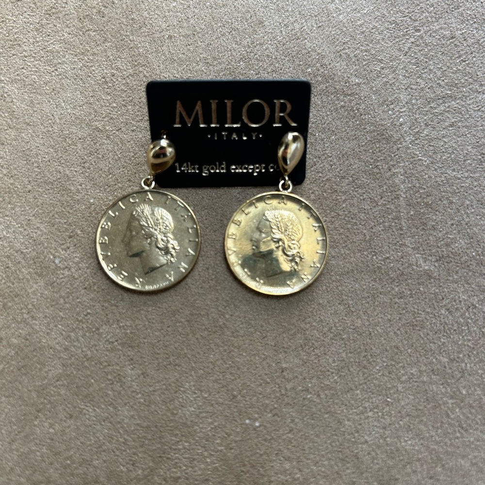 NWT MILOR Italian Coin Earrings